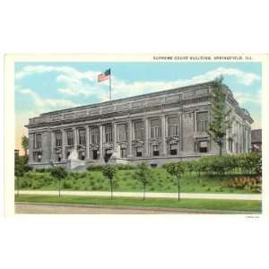 1930s Vintage Postcard Supreme Court Building   Springfield Illinois