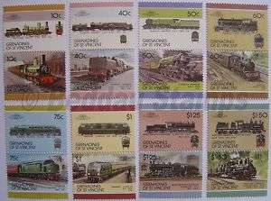 1987 GRENADINES Railway Loco100 Train Stamp Set #7  