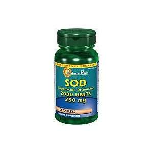  Natural SOD (Superoxide Dismutase) 250 mg 50 Caplets 