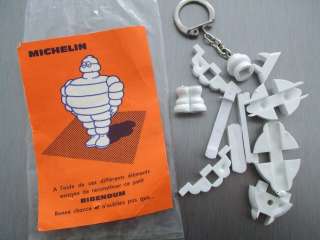 vintage key chain puzzle keychain tire MICHELIN advertising french 