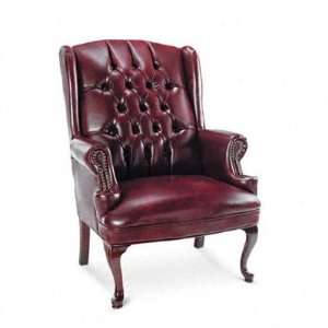 Century Series Wing Back Guest Chair   Mahogany Finish 