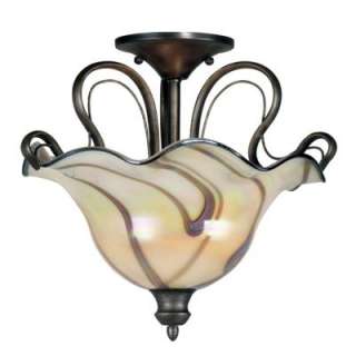 Light Victorian Semi Flush Mount Ceiling Lighting Fixture, Bronze 