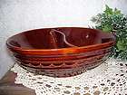 mar crest brown stoneware divided dish oven proof usa expedited