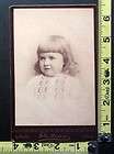 Antique Cabinet Photo Card of Little Girl Holding Flowers IDd as Mary 