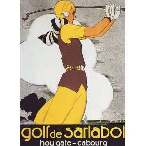 GIRL PLAYING GOLF SARLABOT HOULGATE CABOURG VINTAGE POSTER CANVAS 