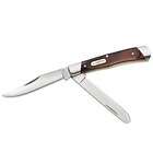 buck 384 large trapper knife with woodgrain handl 384brs new