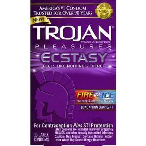 Bundle Trojan Pleasures Ecstasy Fire and Ice 10 Pk and 2 pack of Pink 