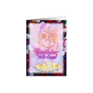   Birthday wishes on a cake for a pretty girl Card Toys & Games