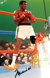 Muhammad Ali AUTO Bugs Bunny animation Signed cel JSA  