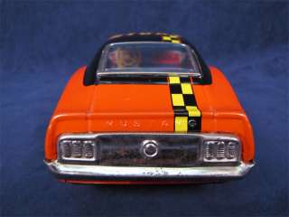 Vintage Tin Battery Op Ford Mustang Stunt Car TPS Japan  