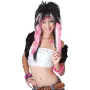  Black/Pink Rave Club Kid Wig for Halloween Costume Toys 