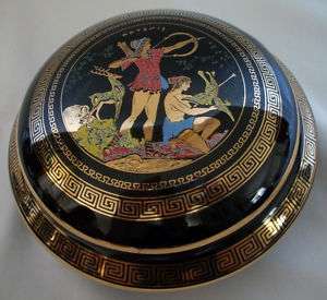 Hand made in Greece 24k gold Artemis design trinket box  