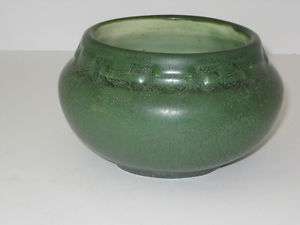 Hampshire Pottery Matte Green Squatty Bulbous Form Vase  