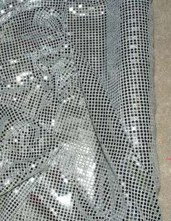 SEQUIN KNIT STRETCH FABRIC SILVER 56 BY THE YARD  