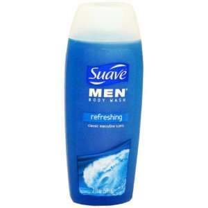  Suave Men Refreshing Scent Travel Size Body Wash Case Pack 