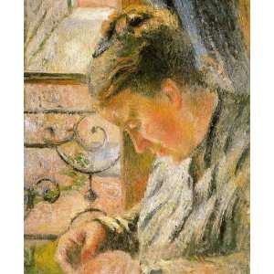   of Madame Pissarro Sewing near a Window Camill