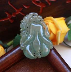 Untreated Natural A Grade Chinese Jadeite Icy Oily Green Jade Pendant 