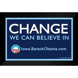   Obama 27x40 FRAMED (Change Iowa) Campaign Poster