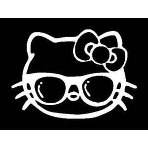  Studious HELLO KITTY with Glasses Vinyl Car Sticker/Decal 