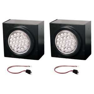 2 LED Strobe Light Kits 4 Clear Amber w/ Mounting Box 