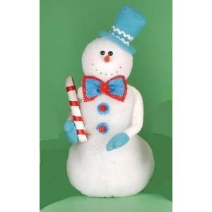   Lighted Table Top Candy Cane Snowman Decoration