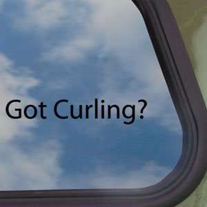   Curling? Black Decal Stone Winter Olympics Car Sticker