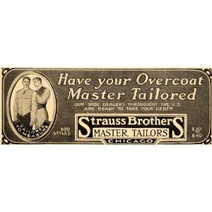  1911 Ad Strauss Brothers Master Mens Tailors Overcoat 