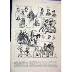   1882 Election Sketches North Riding Canvassing Liberal