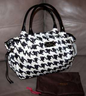   Houndstooth Nylon Black & White STEVIE Purse Handbag $285 * NEW  