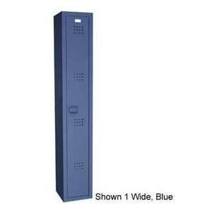  36 X 12 X 72 Solid Plastic Locker Single Tier, 3 Wide Blue 