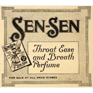  1915 Ad Sen Sen Throat Ease Breath Freshener Perfumer 
