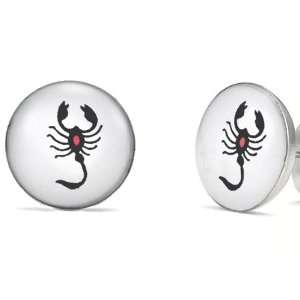 Stingy Scorpion Stainless Steel Stud Earrings for Men (White)   Free 