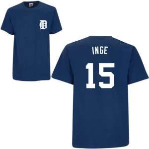  Men`s Detroit Tigers #15 Brandon Inge Name and Number 