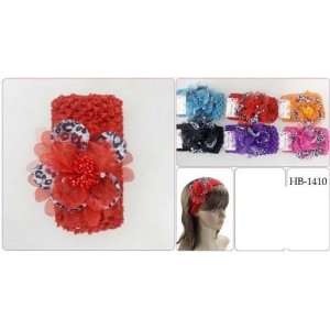  6 PCS Animal Printed flower Crochet Headband (different 