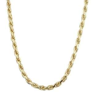 Caribe Gold 14k over Sterling Silver 20 inch Diamond cut Rope Chain (2 