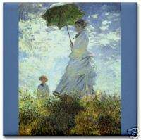 Claude Monet Ceramic Art Tile French Woman with Parasol  