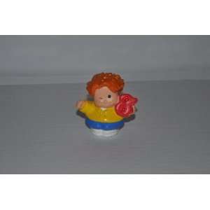 Little People Red Head School Boy with 8 in Left Hand (2005) Retired 