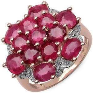  14K Gold Plated 5.00 Carat Genuine Ruby Sterling Silver 