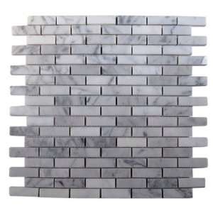  White Carrera 1/2X2 Brick Tile 1/4 Sheet Sample