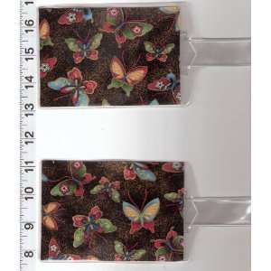  Set of 2 Luggage Tags Made with Butterfly Gold Speckle 