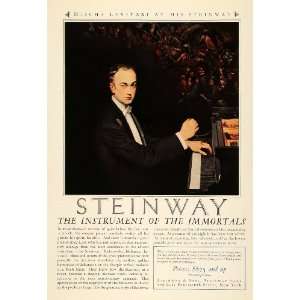  1925 Ad Steinway New York Pianos Instruments Pianist 