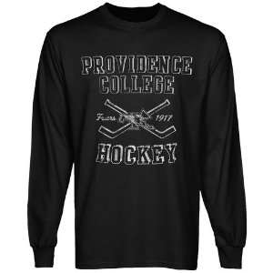 Providence Friars Black Hockey Sticks Long Sleeve T shirt  