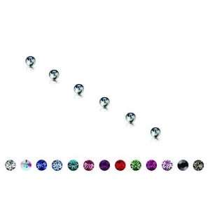  Surgical Steel Replacement Balls with Jewels for Barbells 