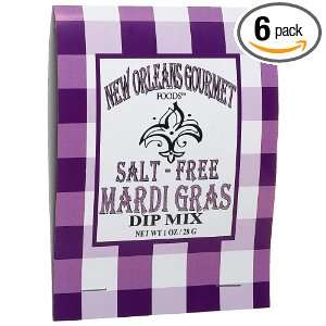 New Orleans Gourmet Foods Salt Free Mardi Gras Dip Mix, 1 Ounce Bags 