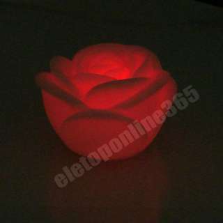 1xChanging Color Floating Rose Flower LED Candle lights  