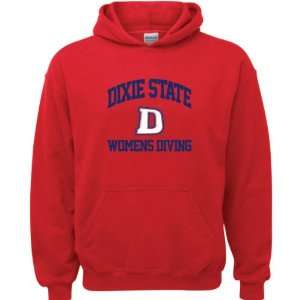  Dixie State Red Storm Red Youth Womens Diving Arch Hooded 