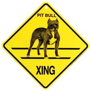  Pitbull Xing caution Crossing Sign dog Gift