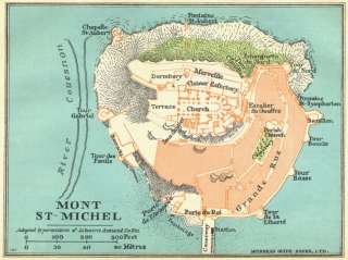 FRANCE Mont St Michel, 1932 map  