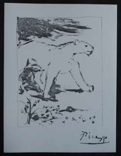 Pablo PICASSO  original SIGNED ETCHING   The Panther # on VELLUM 