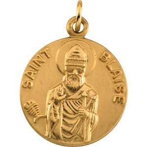  14K Yellow Gold St. Blaise Medal   18.00mm Jewelry